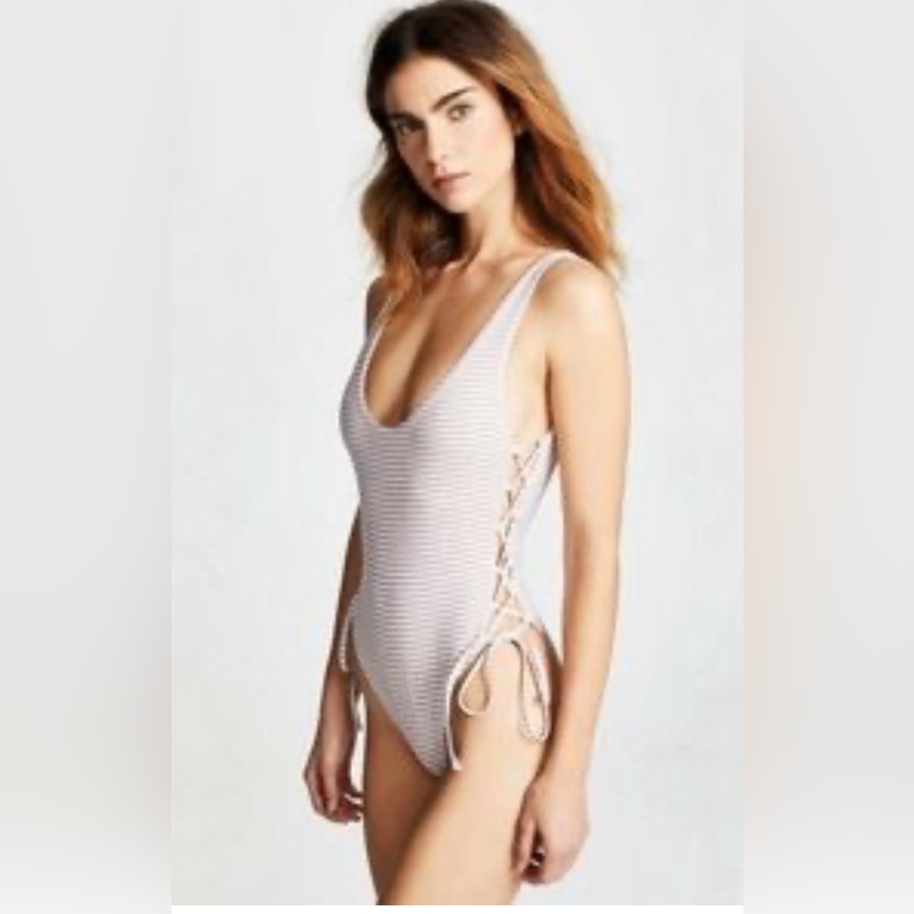 Eberjey Striped One Piece Swimsuit size Large